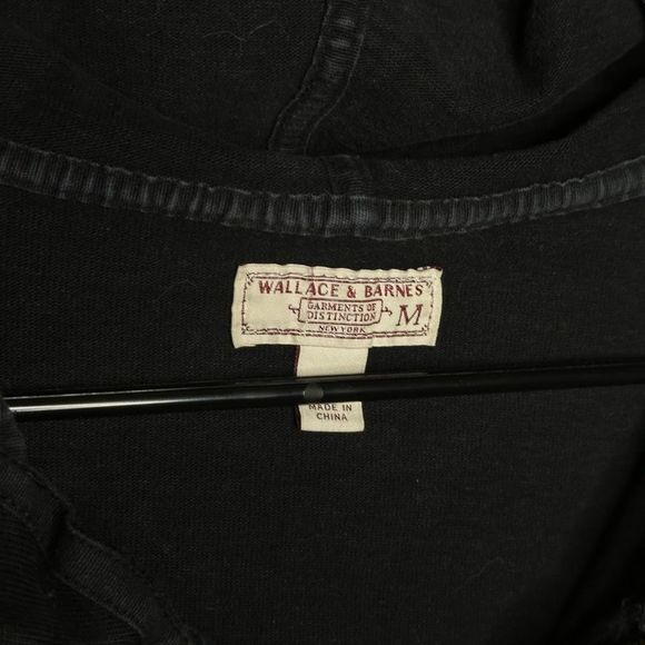 Wallace & Barnes J. Crew Pullover Hoodie Black Heavy duty Sturdy 1/4 Zip Size M - Picture 4 of 4